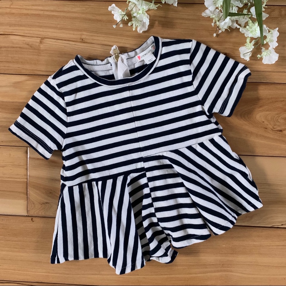 Crewcuts 2T Asymmetrical Peplum Top w/Zipper Back
